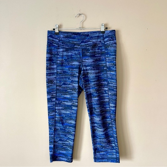 JOCKEY | Blue Printed Capri Leggings Sz M - Picture 1 of 4